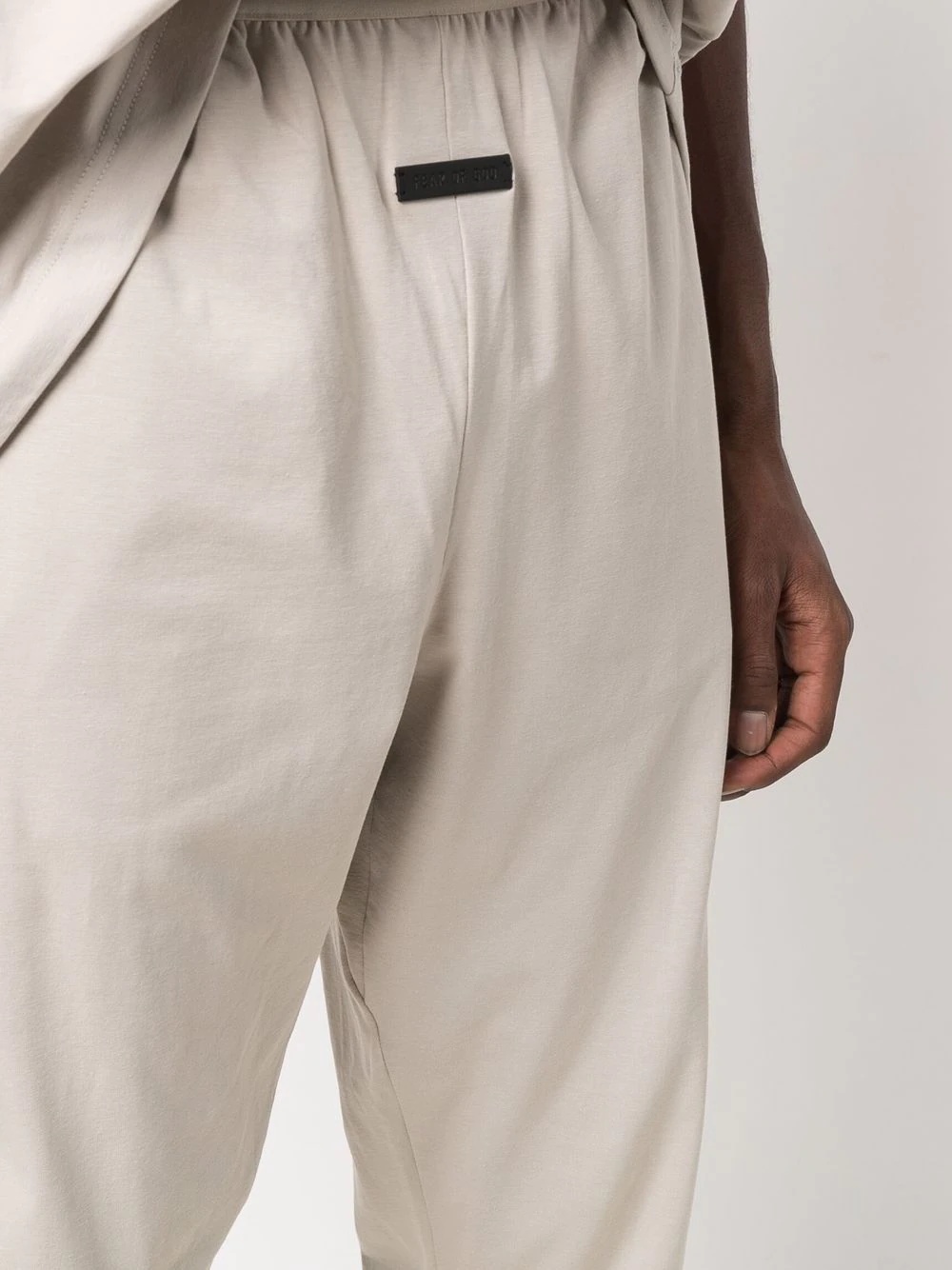 logo-waist cotton straight-leg trousers - 5