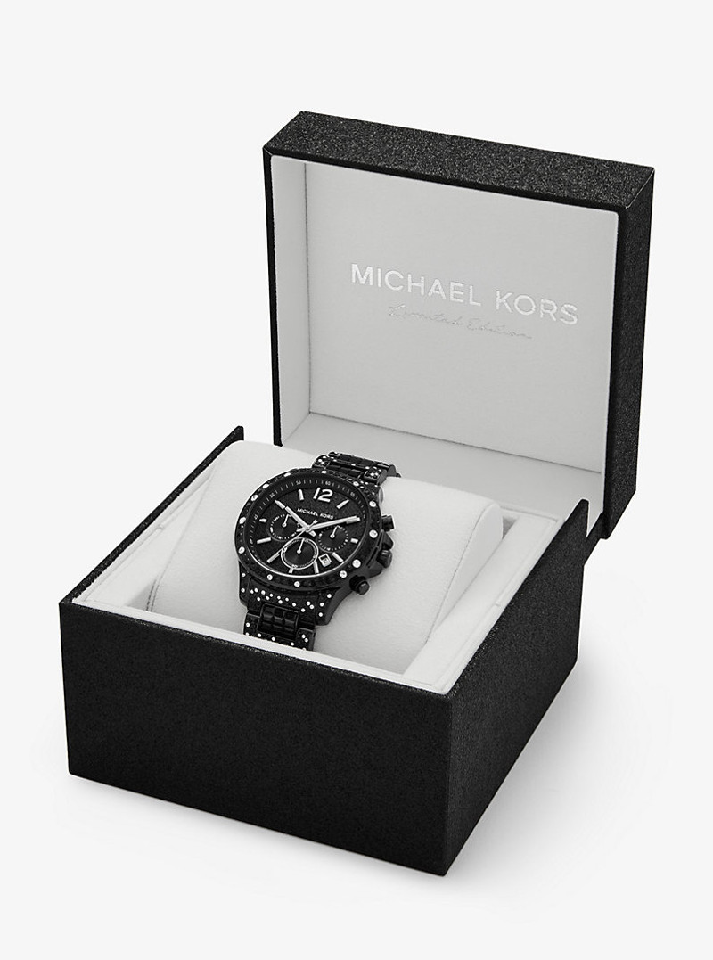 Limited-Edition Oversized Sage Pavé Black-Tone Watch 5