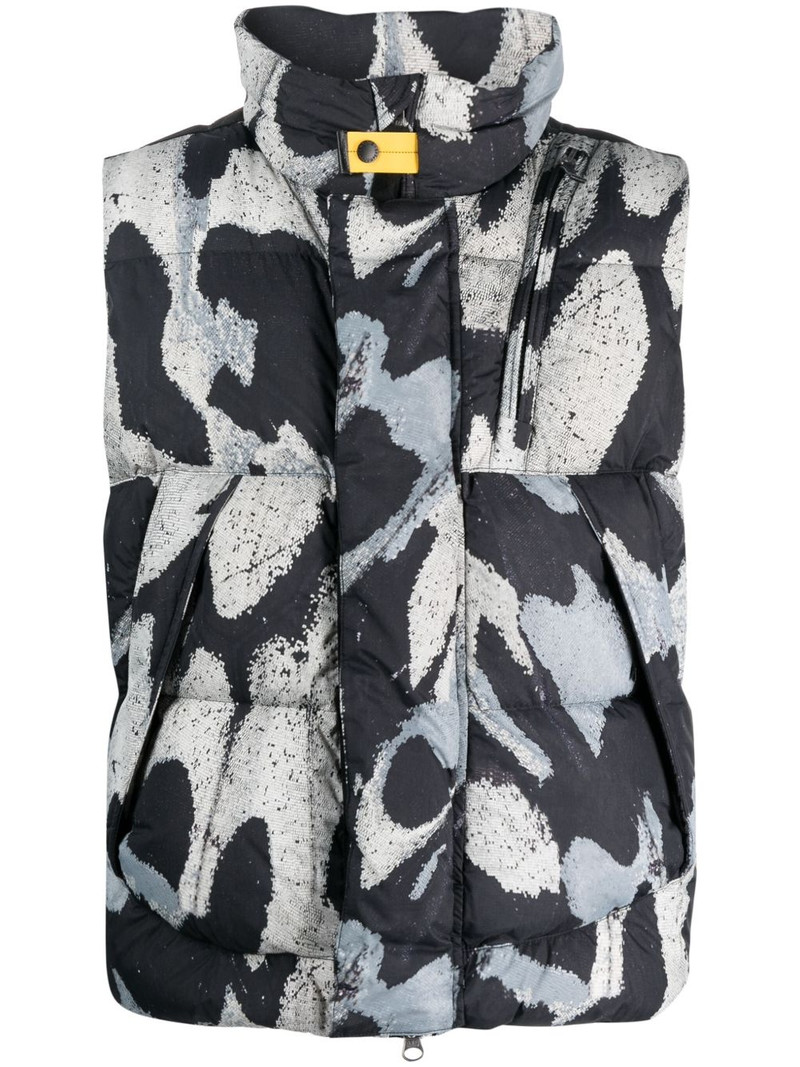 graphic-print padded gilet 1
