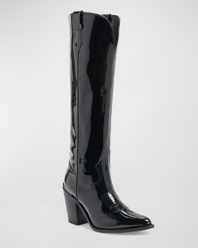 PARTLOW Coco Patent Western Knee Boots outlook