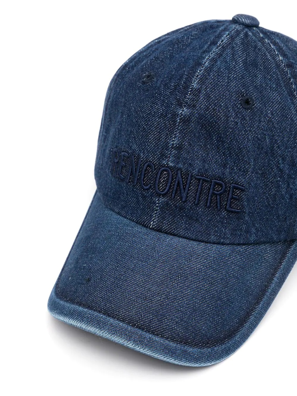 logo-print denim cap - 2