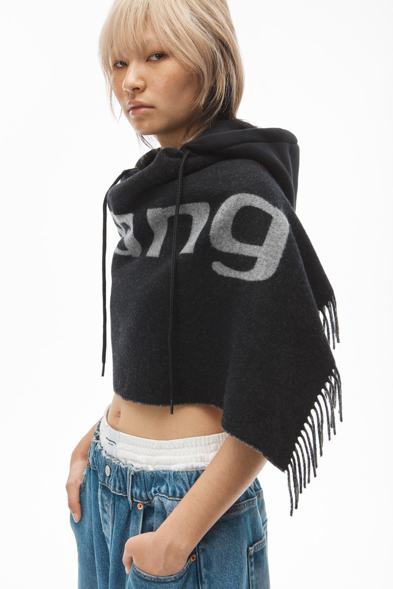 HOODED LOGO SCARF IN WOOL 4
