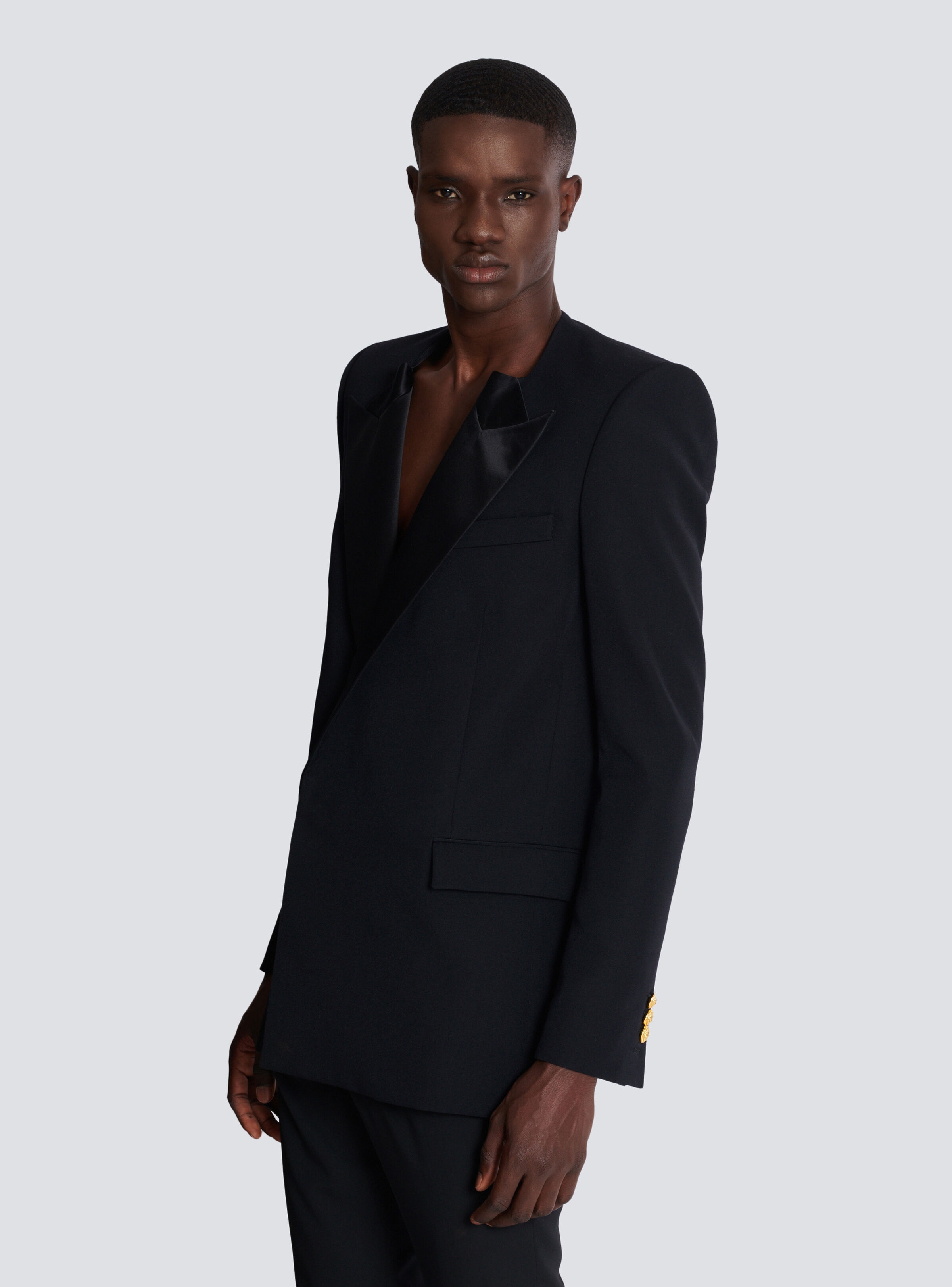 Grain de poudre jacket with satin lapels - 6