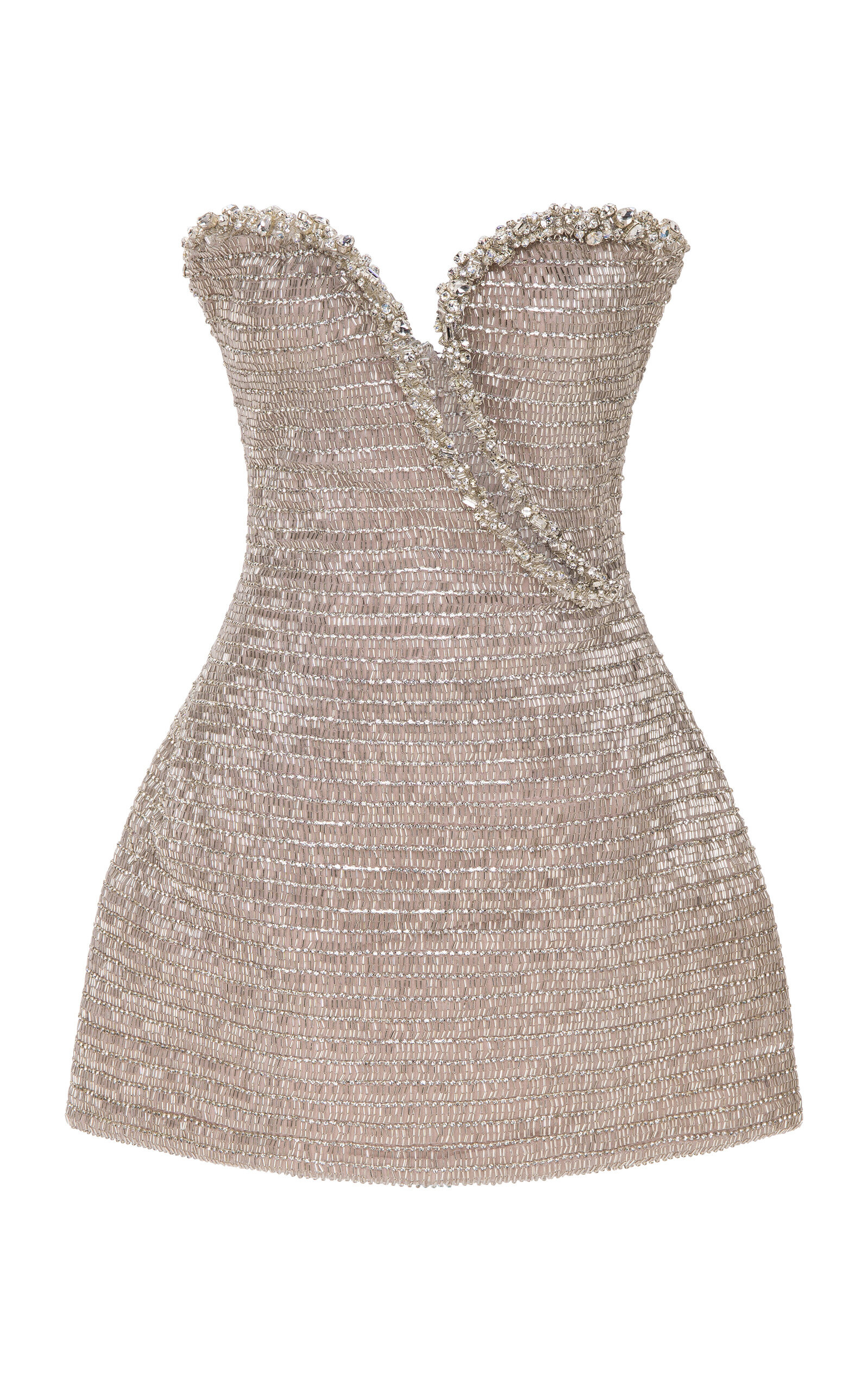 Embellished Strapless Mini Dress silver - 1