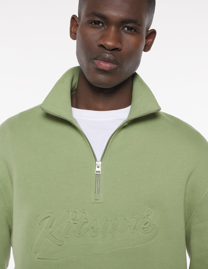 VARSITY HALF ZIP COMFORT SWEATER 4