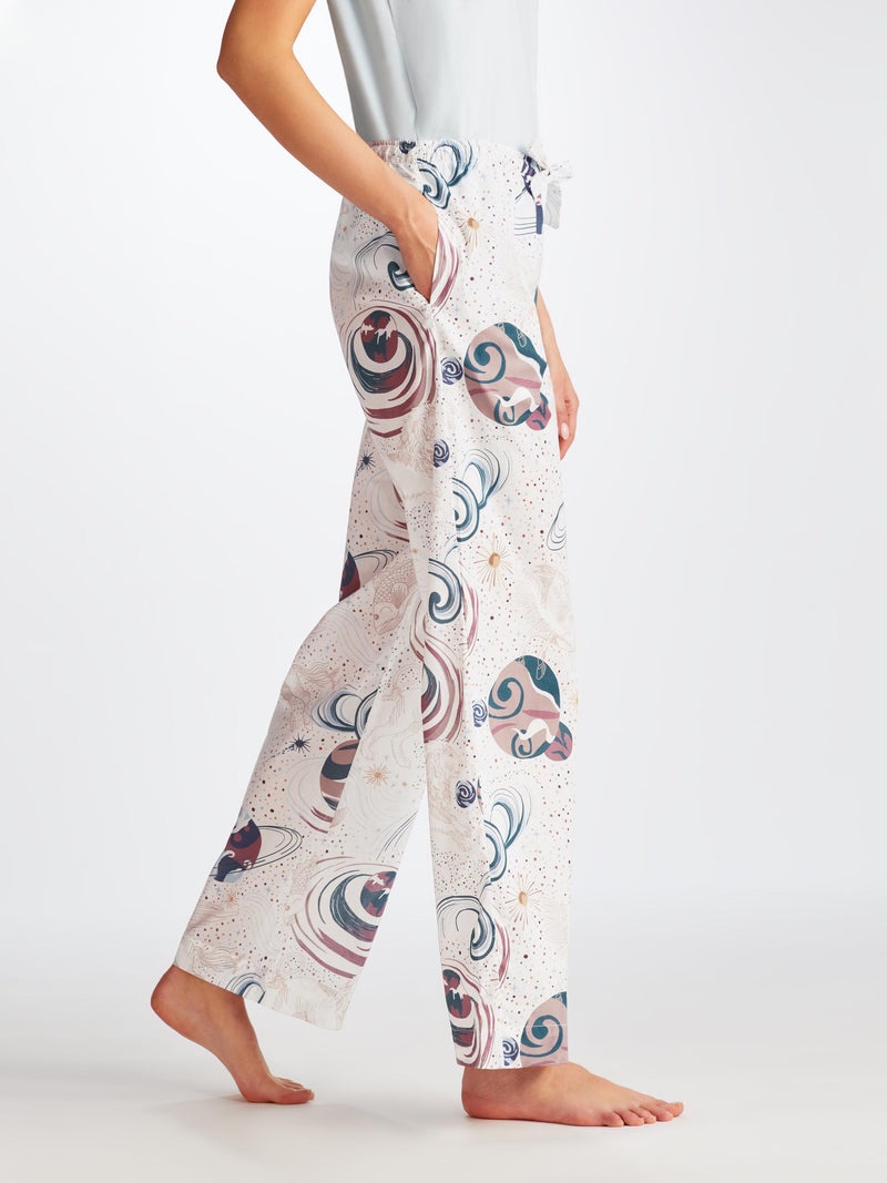 Women's Lounge Pants Ledbury 76 Cotton Batiste White - 2