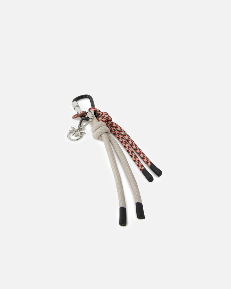 PINKO CHARM KEYRING WITH LOVE BIRDS LOGO AND KNOTTED CORDS outlook