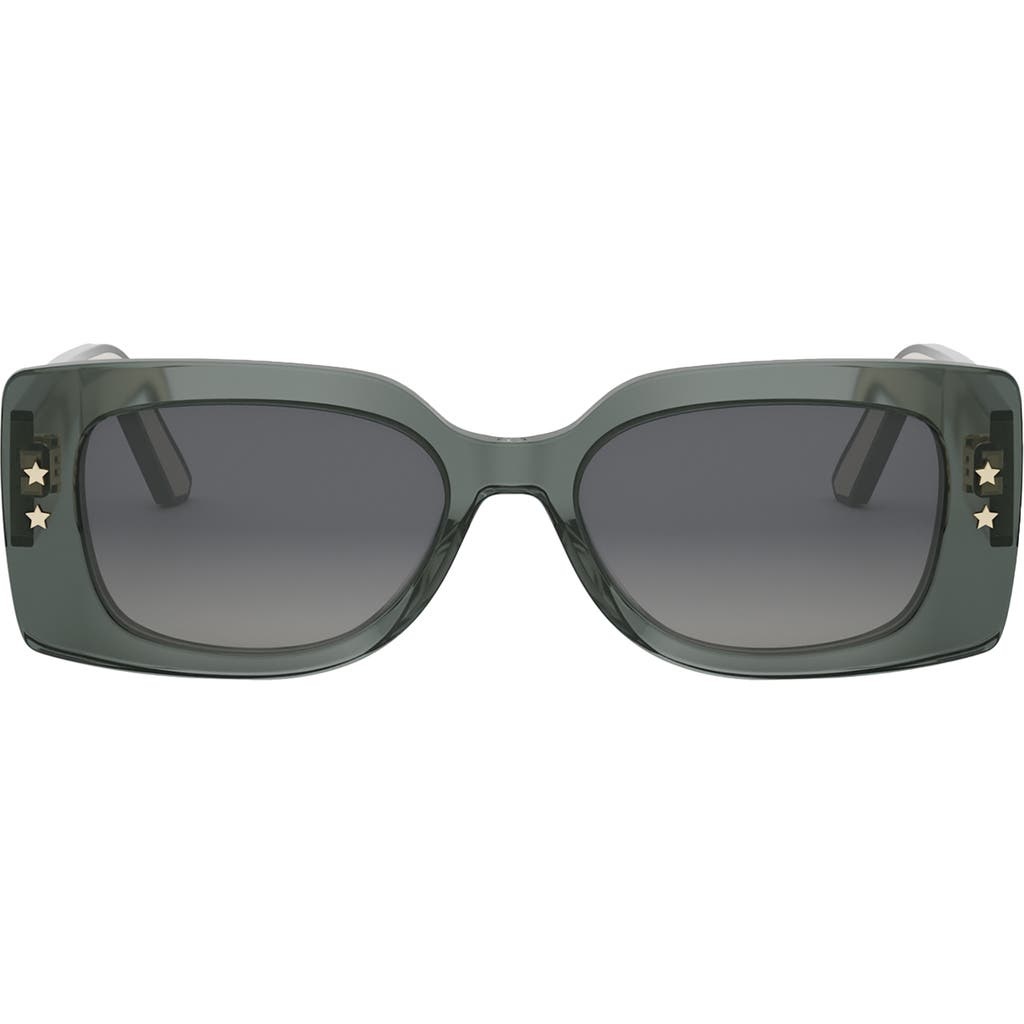 'DiorPacific S1U 53mm Geometric Sunglasses in Shiny Dark Green /Smoke at Nordstrom - 1