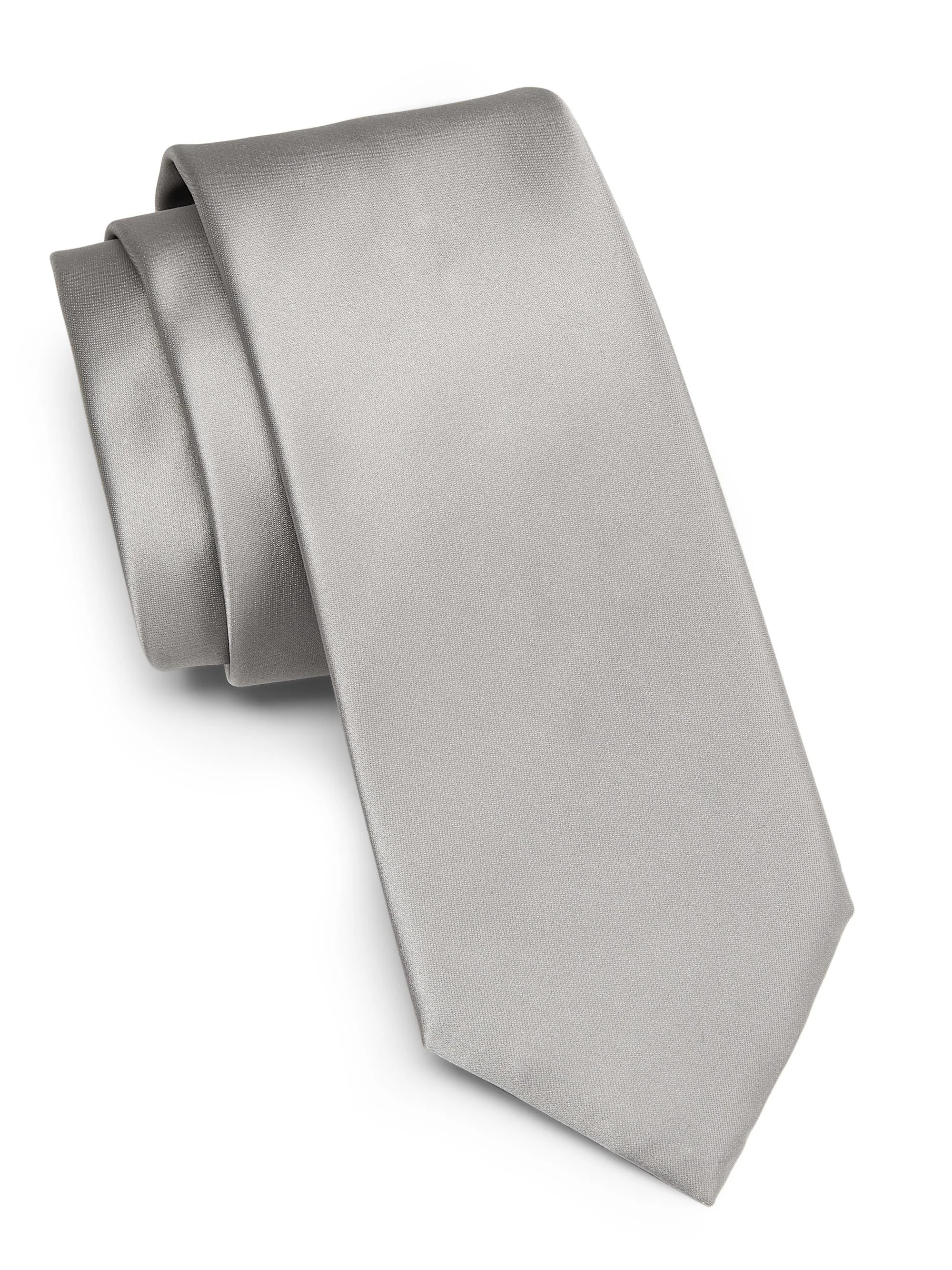 Men's Silk Neck Tie - Silver - 1