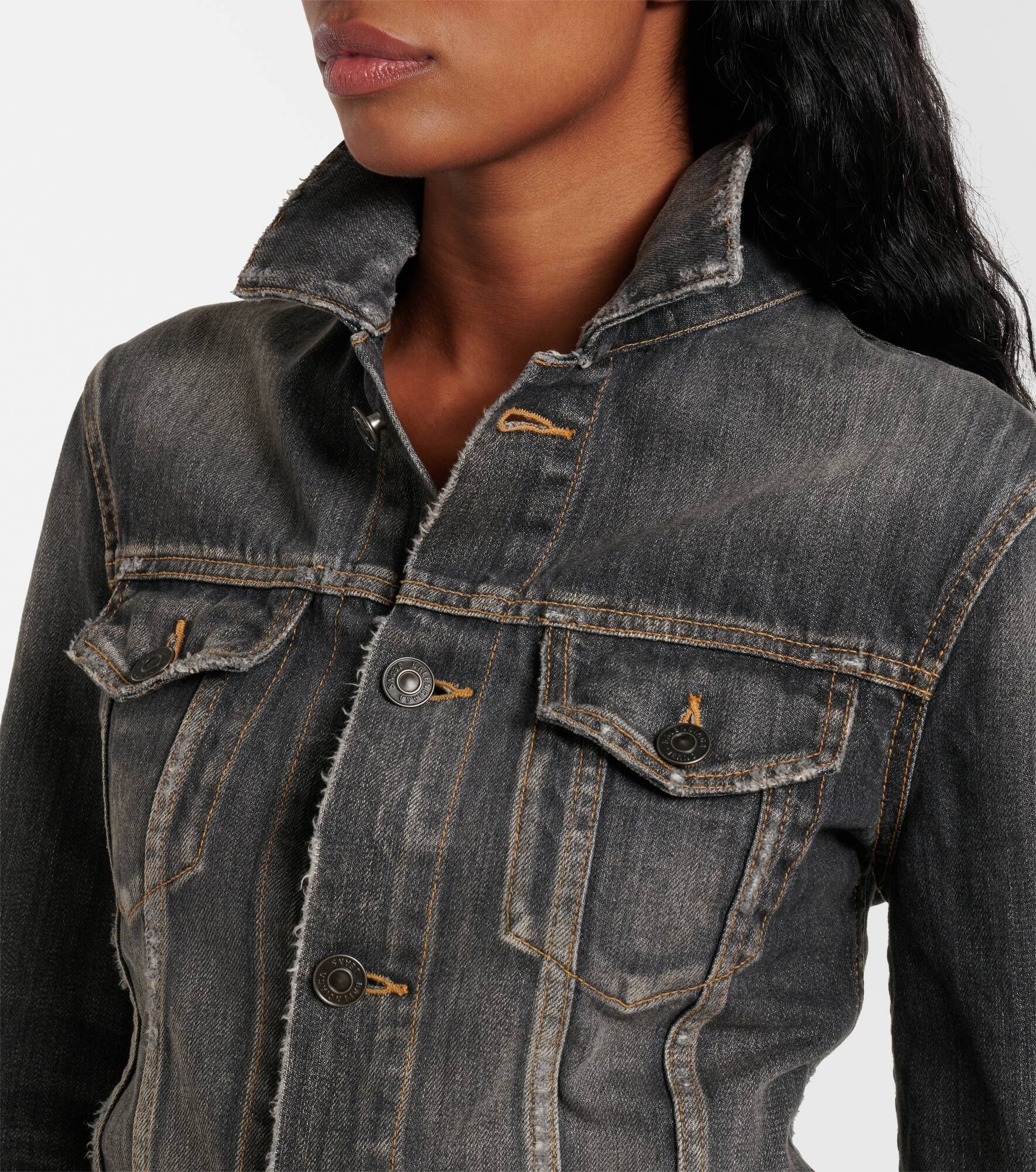 Lace-up denim jacket - 4