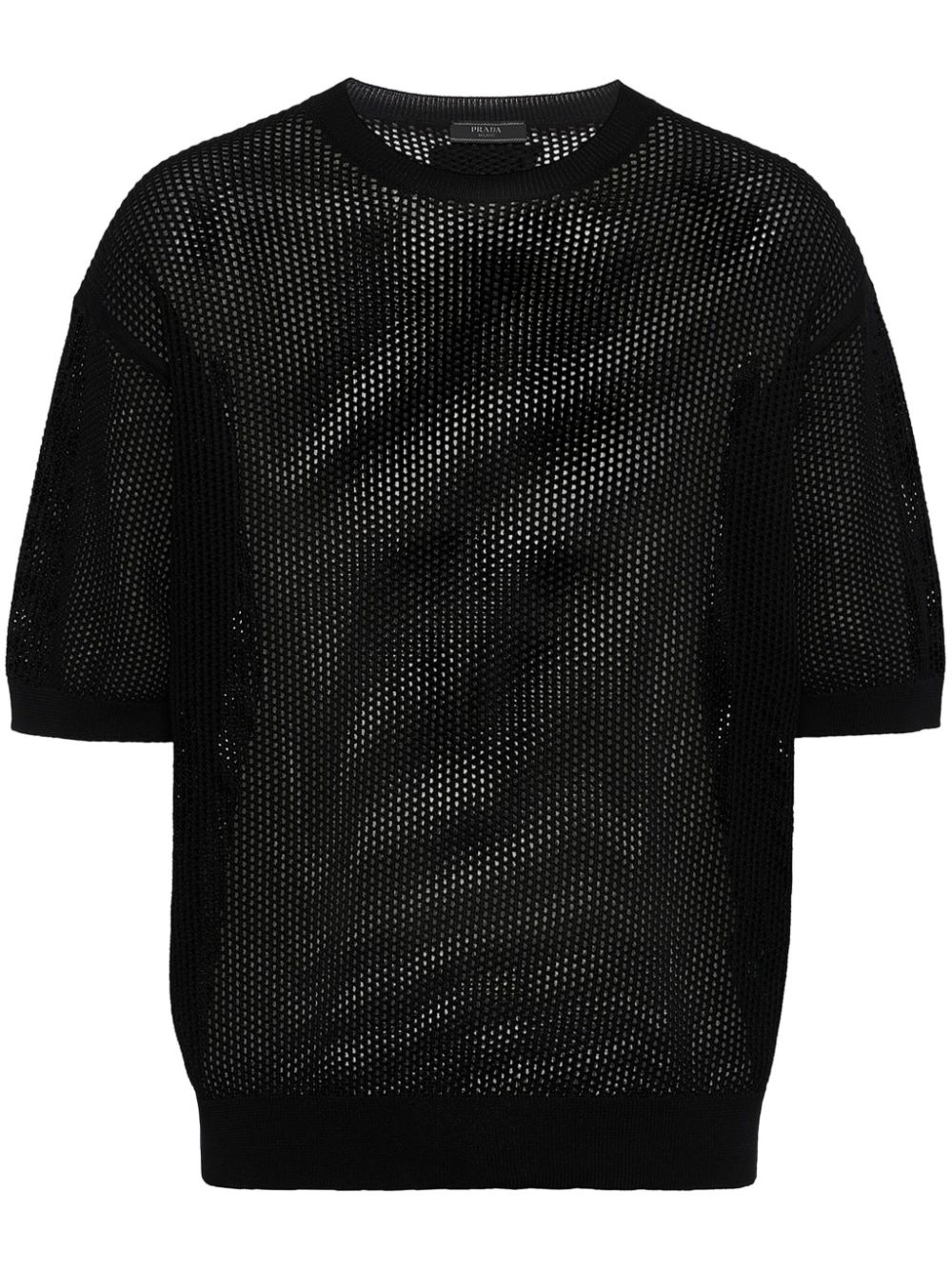 open-knit short-sleeved jumper - 1