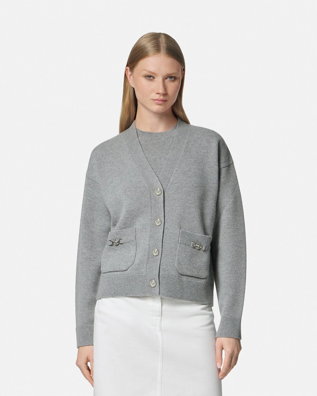 Cashmere-Blend Knit Boxy Cardigan - 4