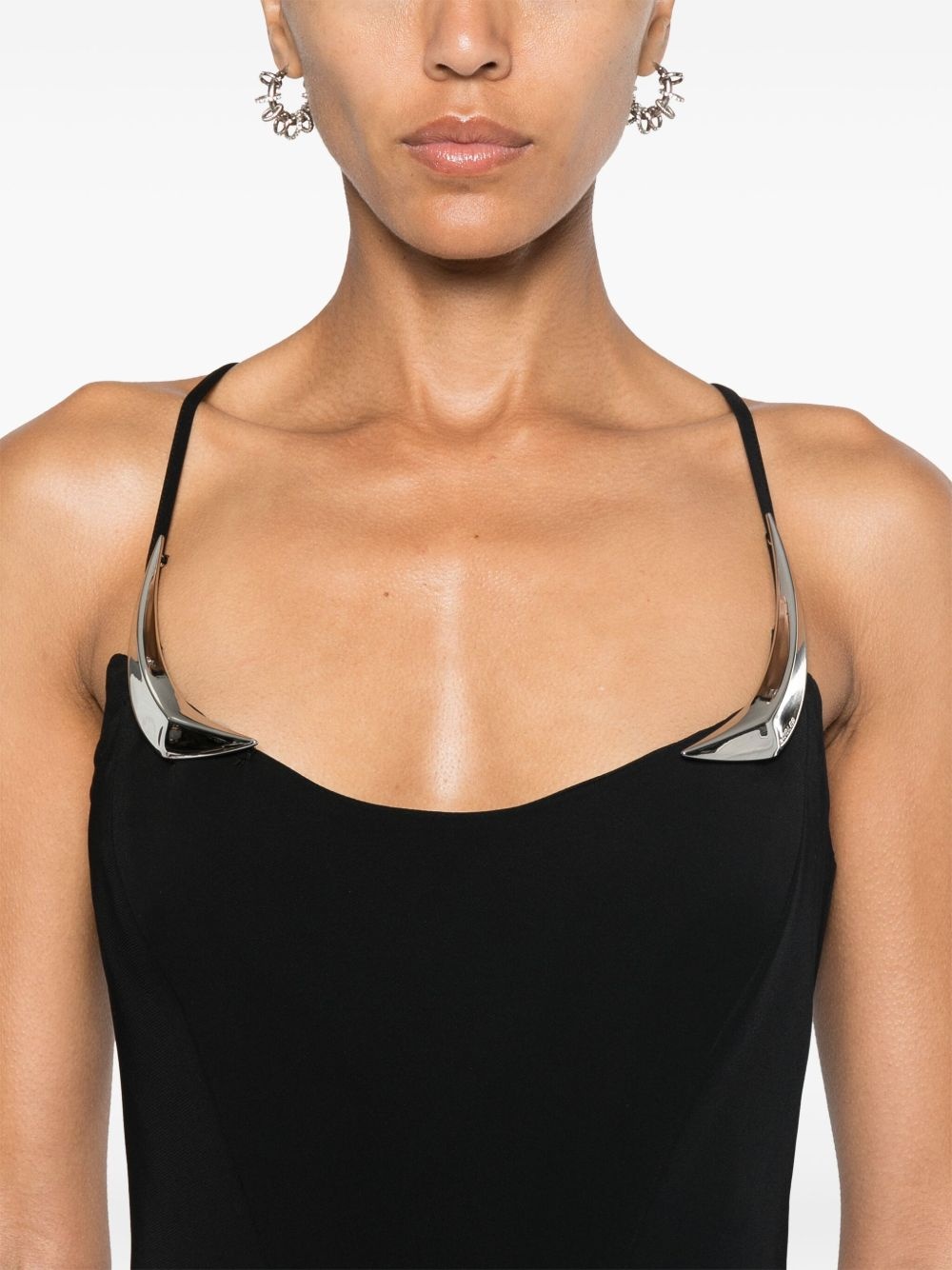 metallic-details midi dress - 5