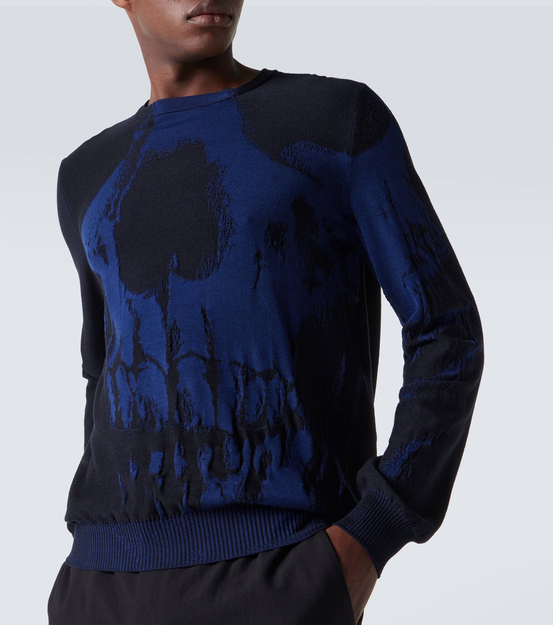 Skull jacquard wool sweater - 5