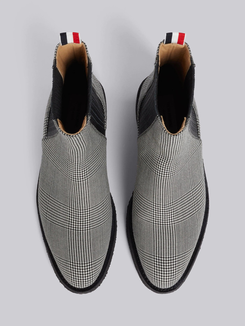 Black and White Prince of Wales Crepe Sole Chelsea Boot 4