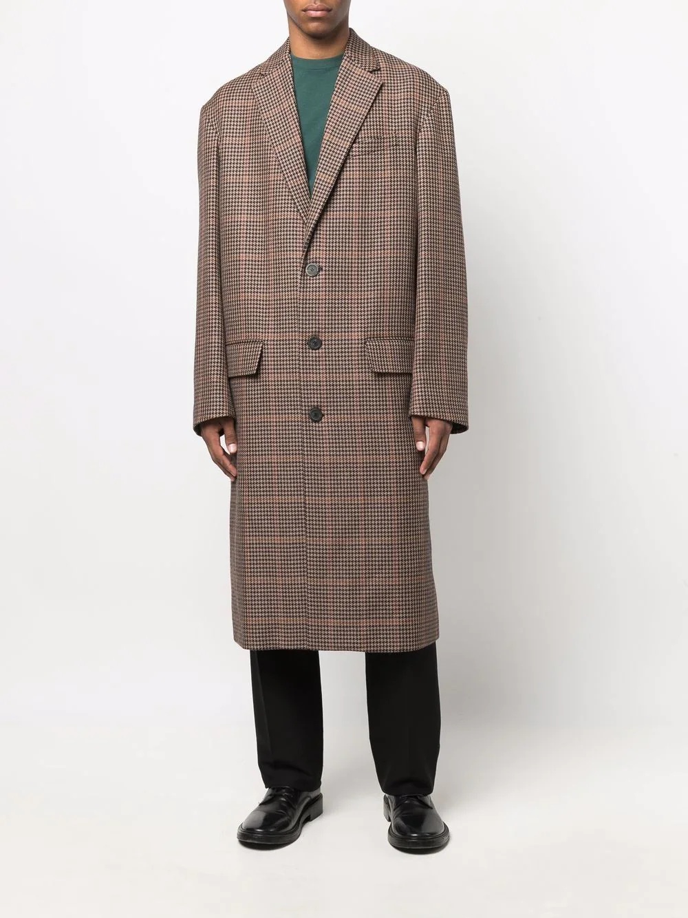 boxy check-pattern coat - 2