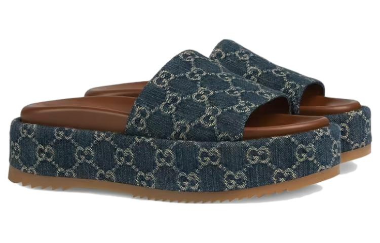 (WMNS) Gucci Angelina Platform 55 mm Sandal 'Jacquard Denim' 623212-2KQ00-4402 - 3
