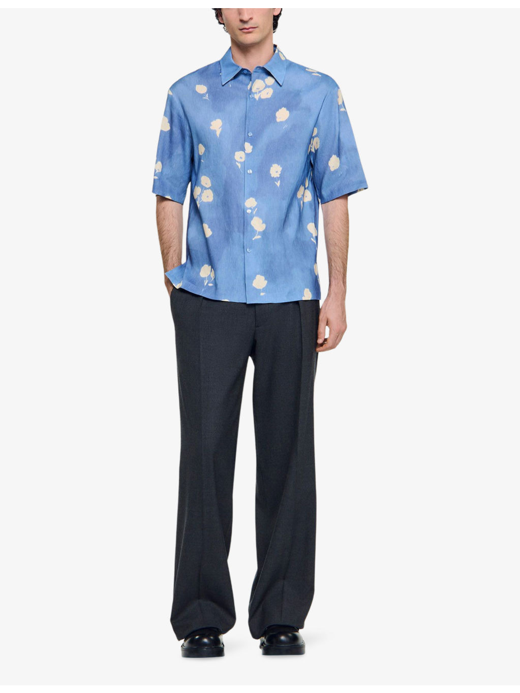 Floral-Print Regular-Fit Stretch Linen-Blend Shirt - 2