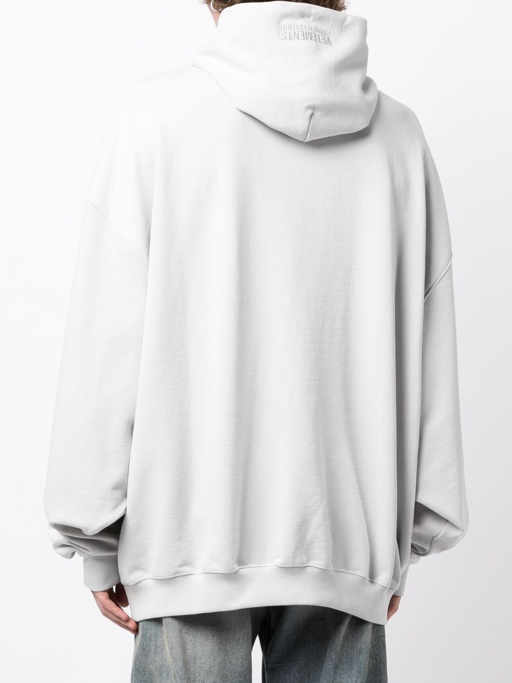 logo-print cotton hoodie - 4