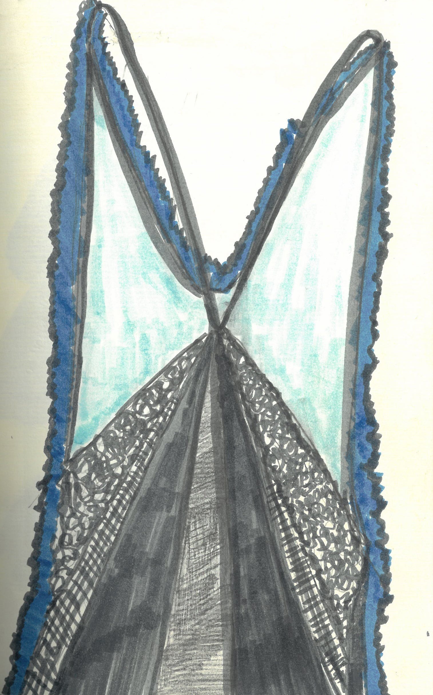 Mage Cami Top in Black Metallic Silk Twill - 2