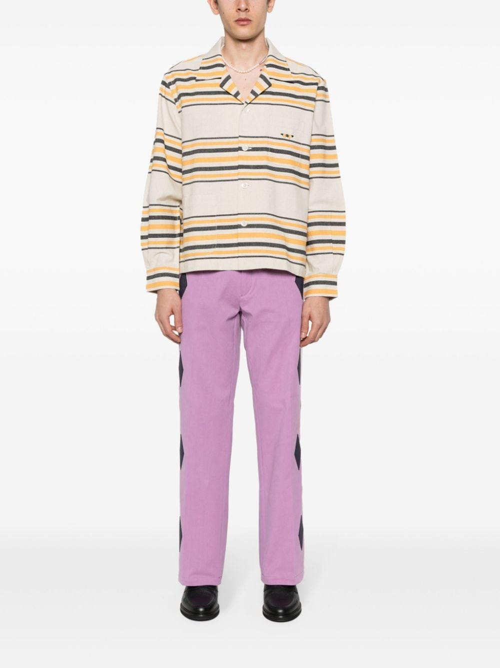 bead-embellished straight trousers - 2