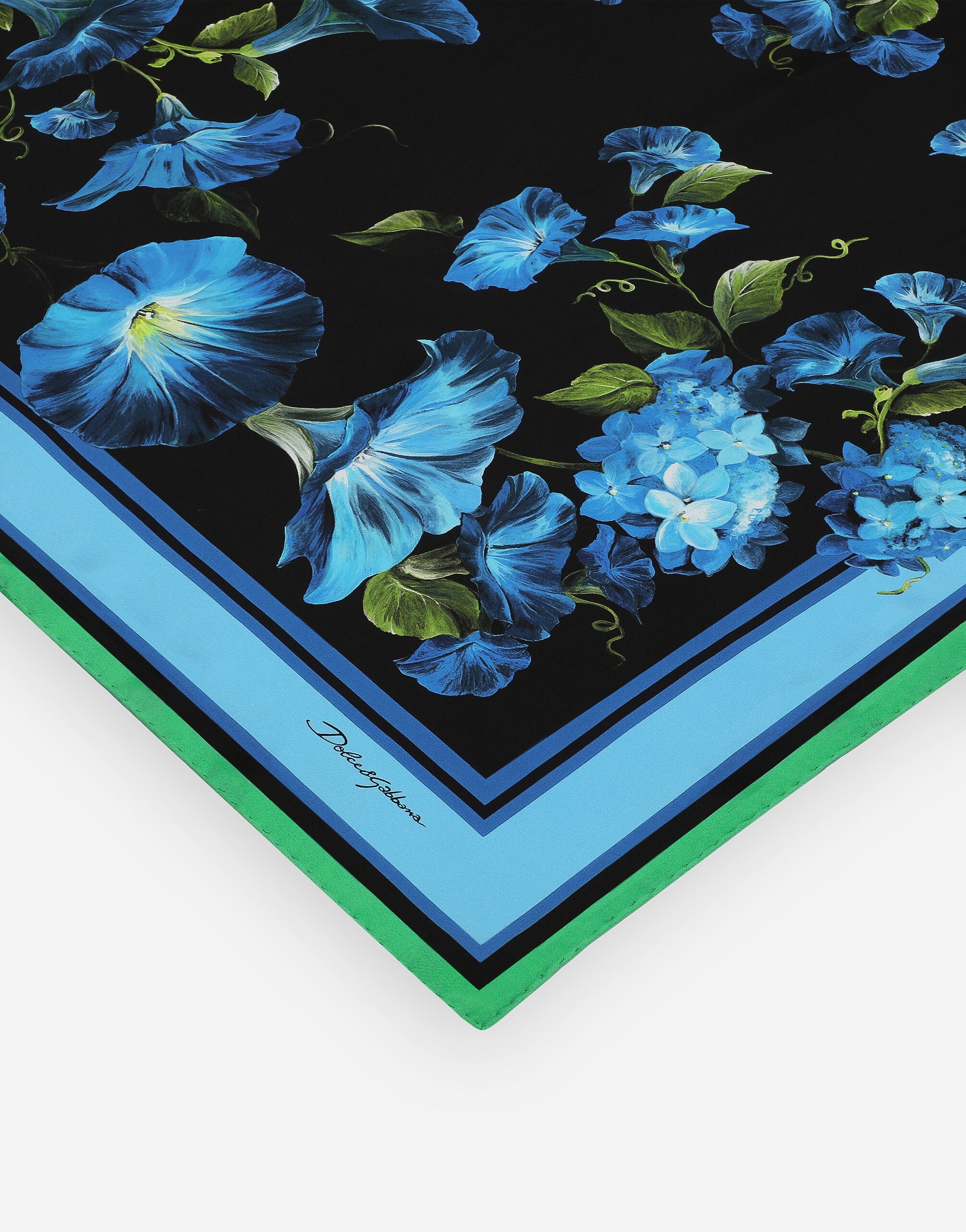 Bluebell-print twill scarf (90 x 90) - 2