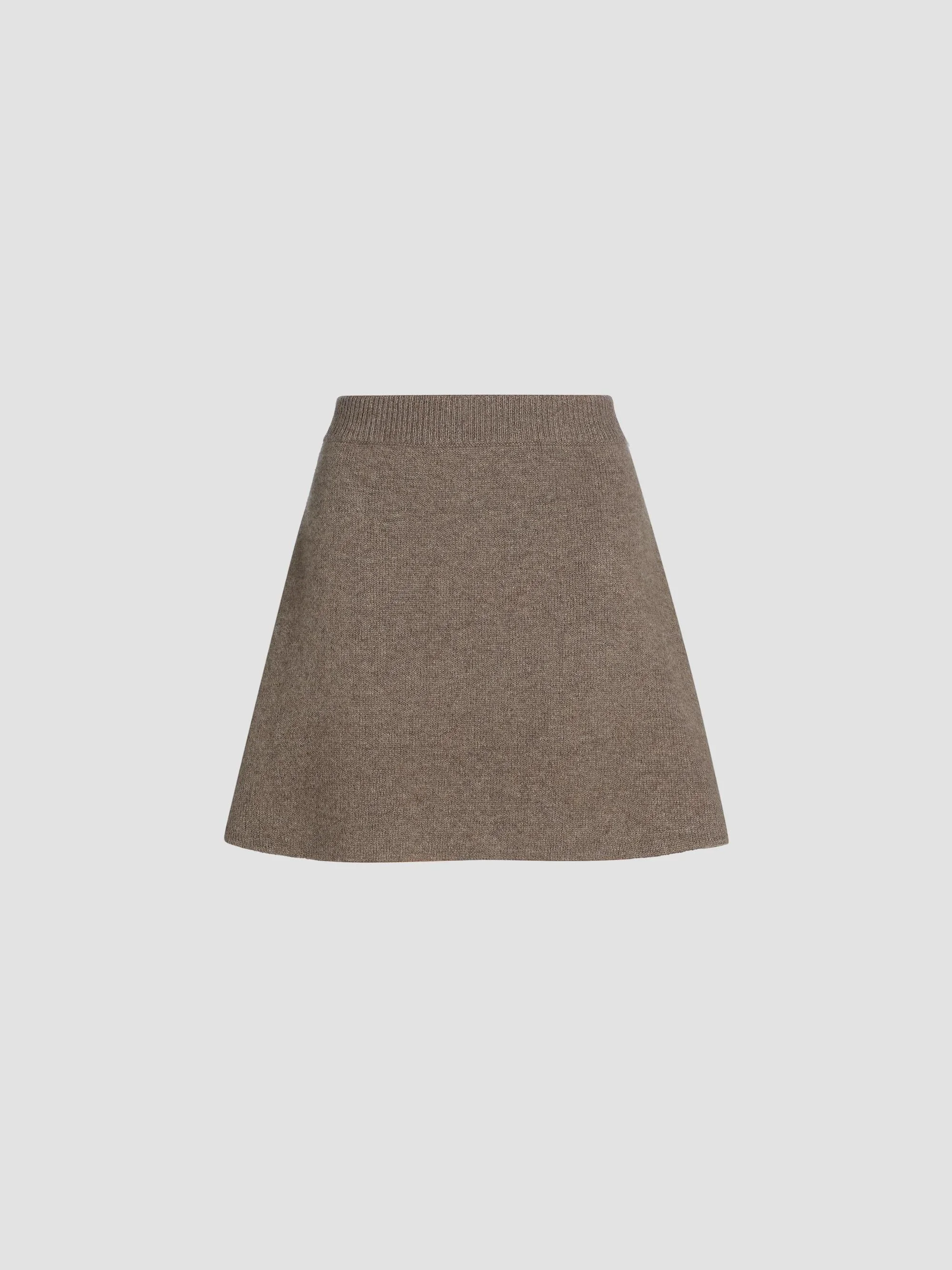 Women's Clare Cashmere A-Line Miniskirt - Truffle - 1