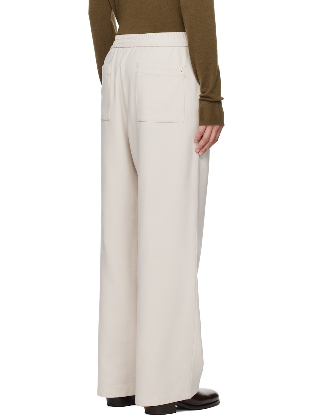 Beige Elasticated Trousers - 3