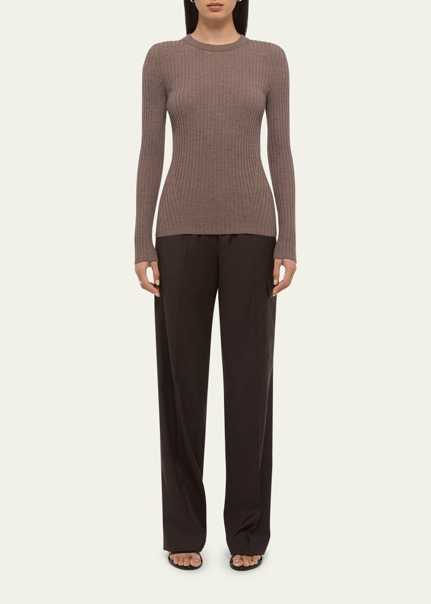 Open-Back Ribbed Wool Top - 2