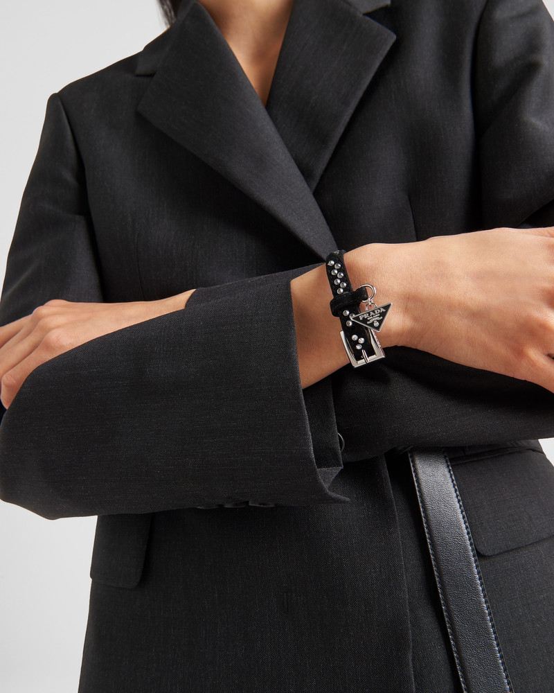 Prada Suede bracelet with crystals outlook