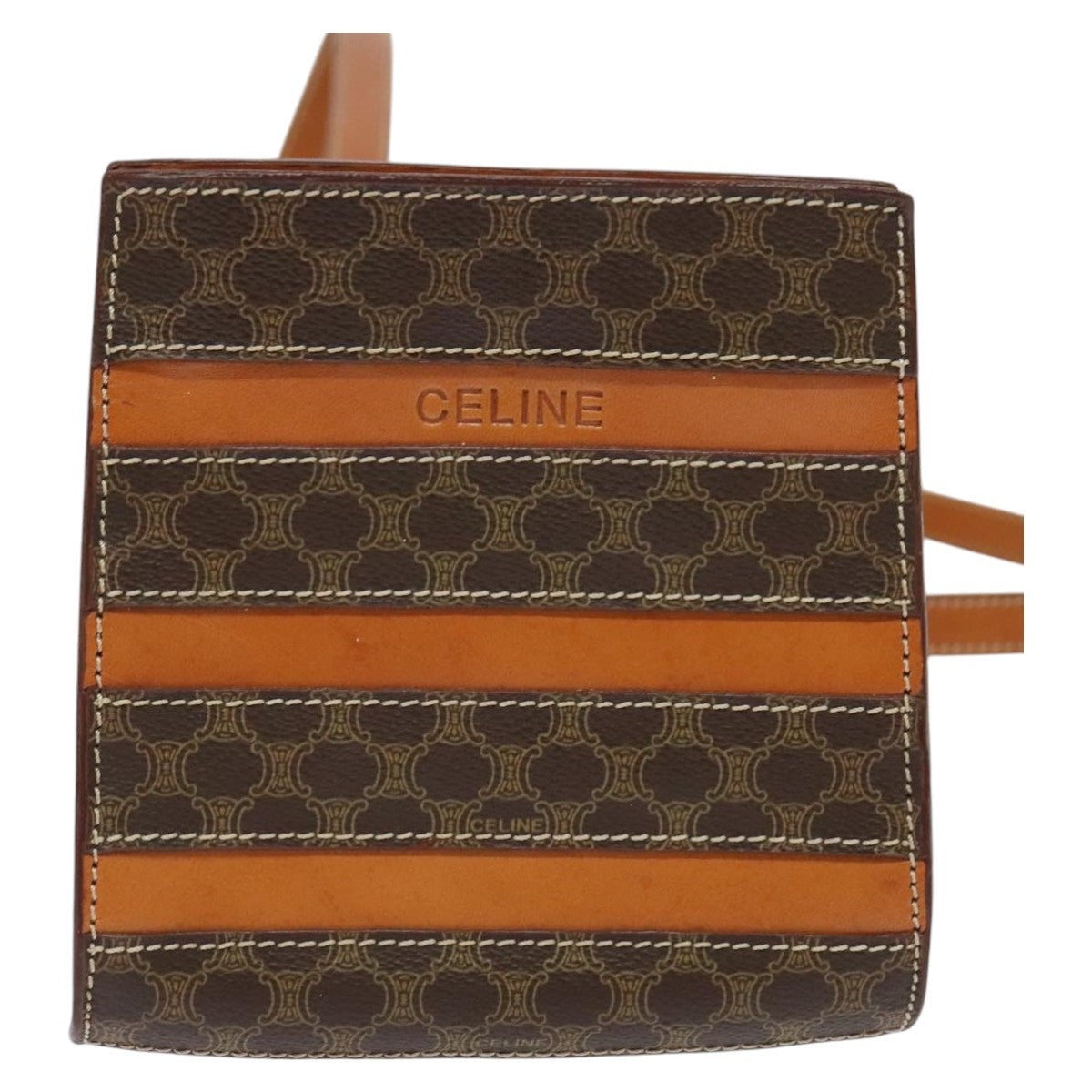 CELINE Macadam Canvas Backpack Pvc Leather Brown - 2