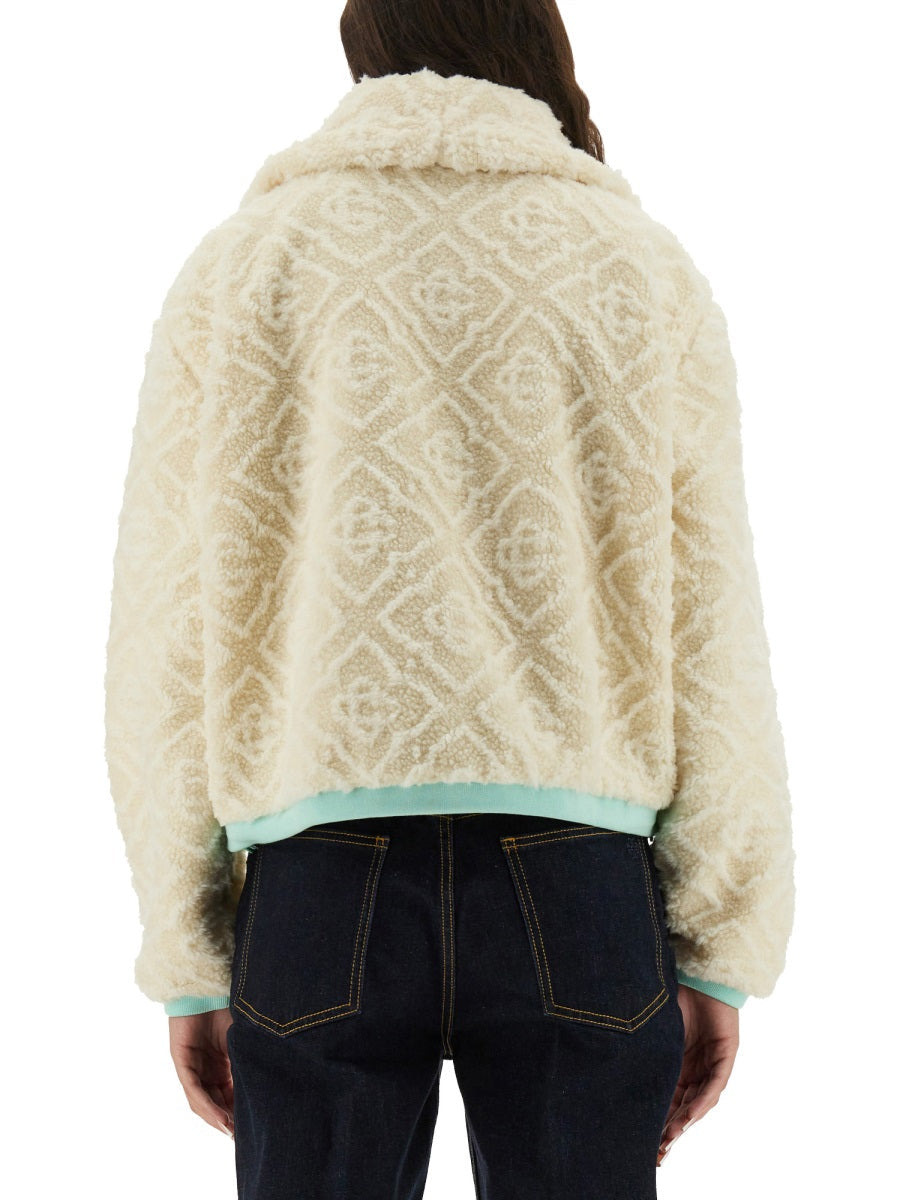 Casablanca Women Monogrammed Fleece Jacket - 3