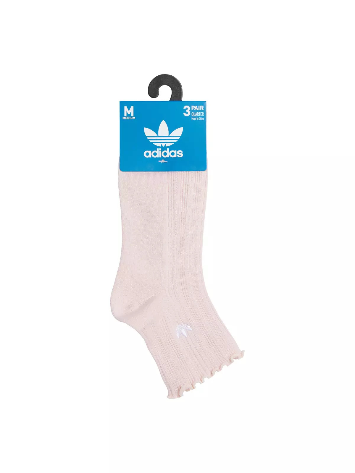 Originals Trefoil Ruffle Ankle Socks (3 Pack) - White/Grey/Pink - 5