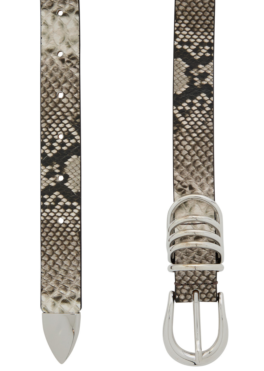 Dehanche Hollyhock Python-effect Leather Belt - 3