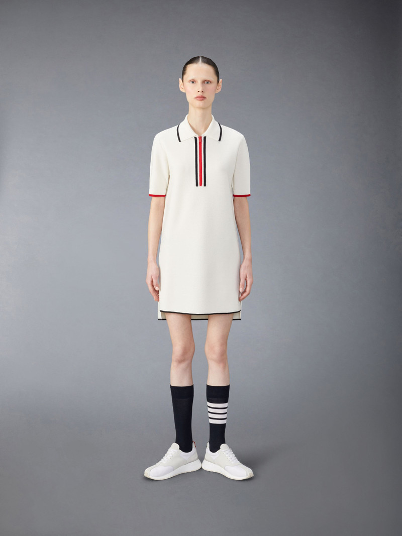 Merino Wool Milano Stitch Zip up Polo Dress 1