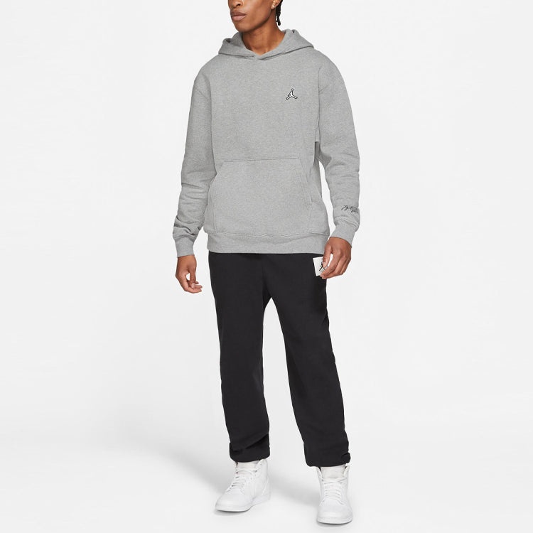 Air Jordan Embroidered Logo Sports Fleece Hoodie 'Grey' DA9818-091 - 3