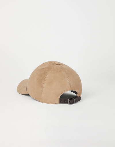 Brunello Cucinelli Suede baseball cap with shiny trim outlook