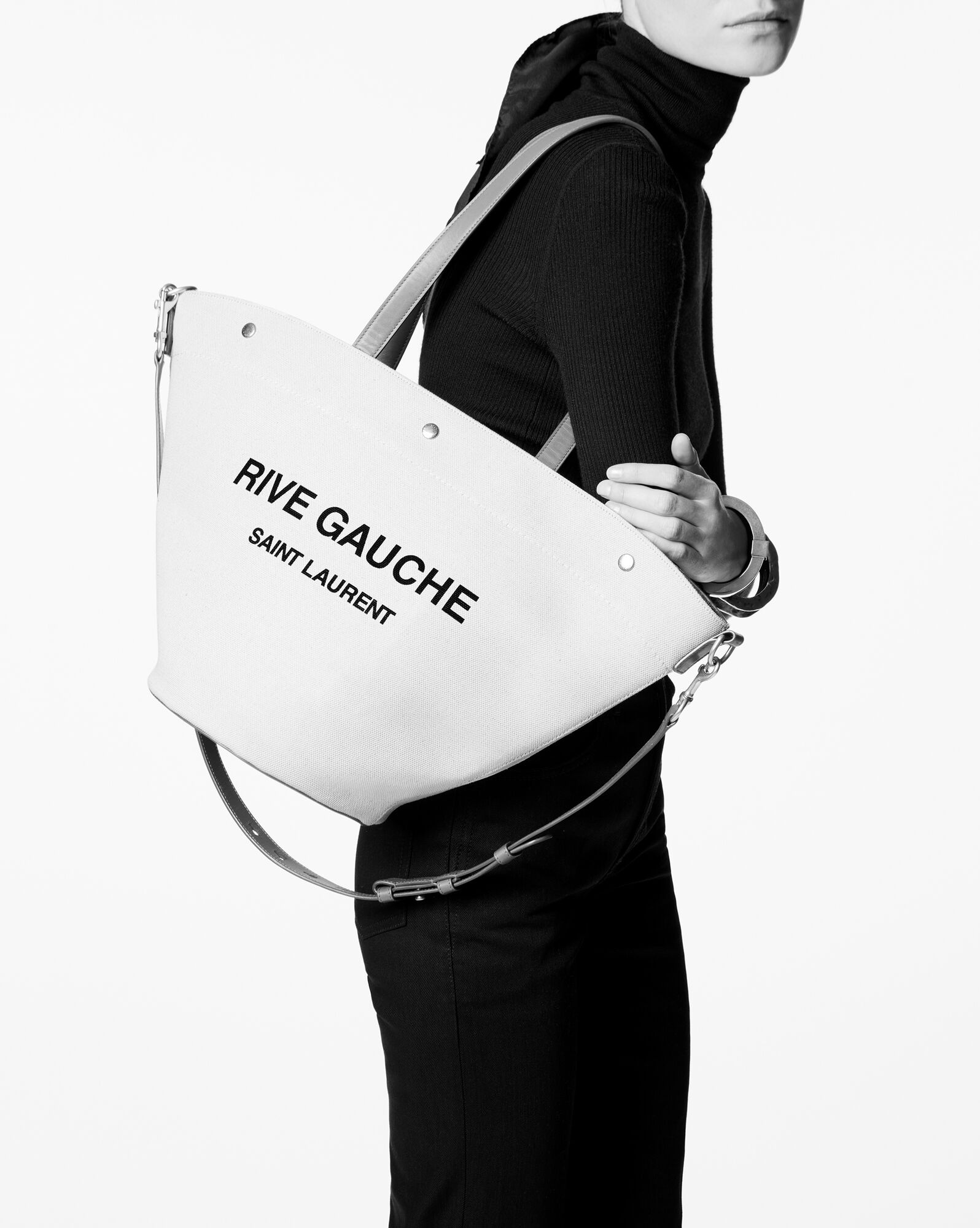 rive gauche tote in canvas