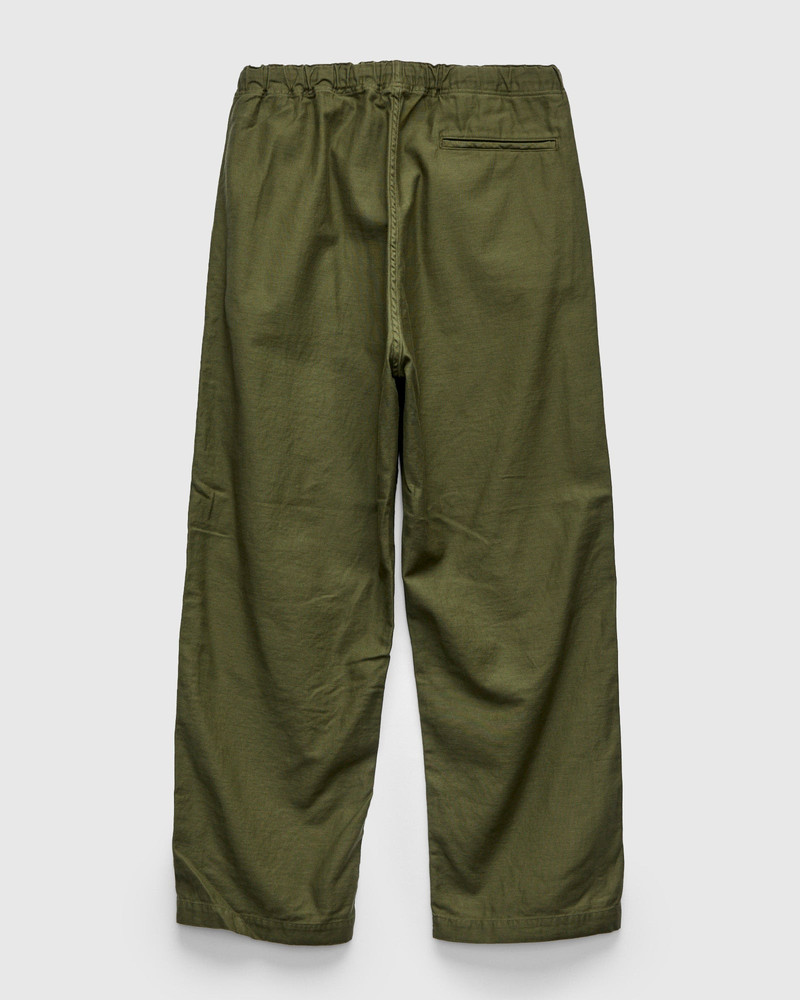 orSlow Wide Fit Reverse Satin New Yorker Pants in Olive outlook