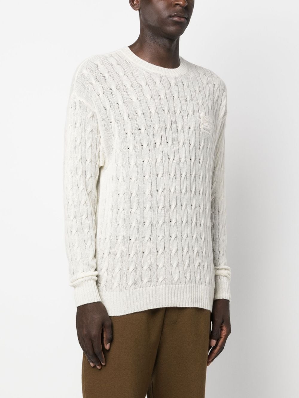 Pegaso-motif cable-knit jumper - 3