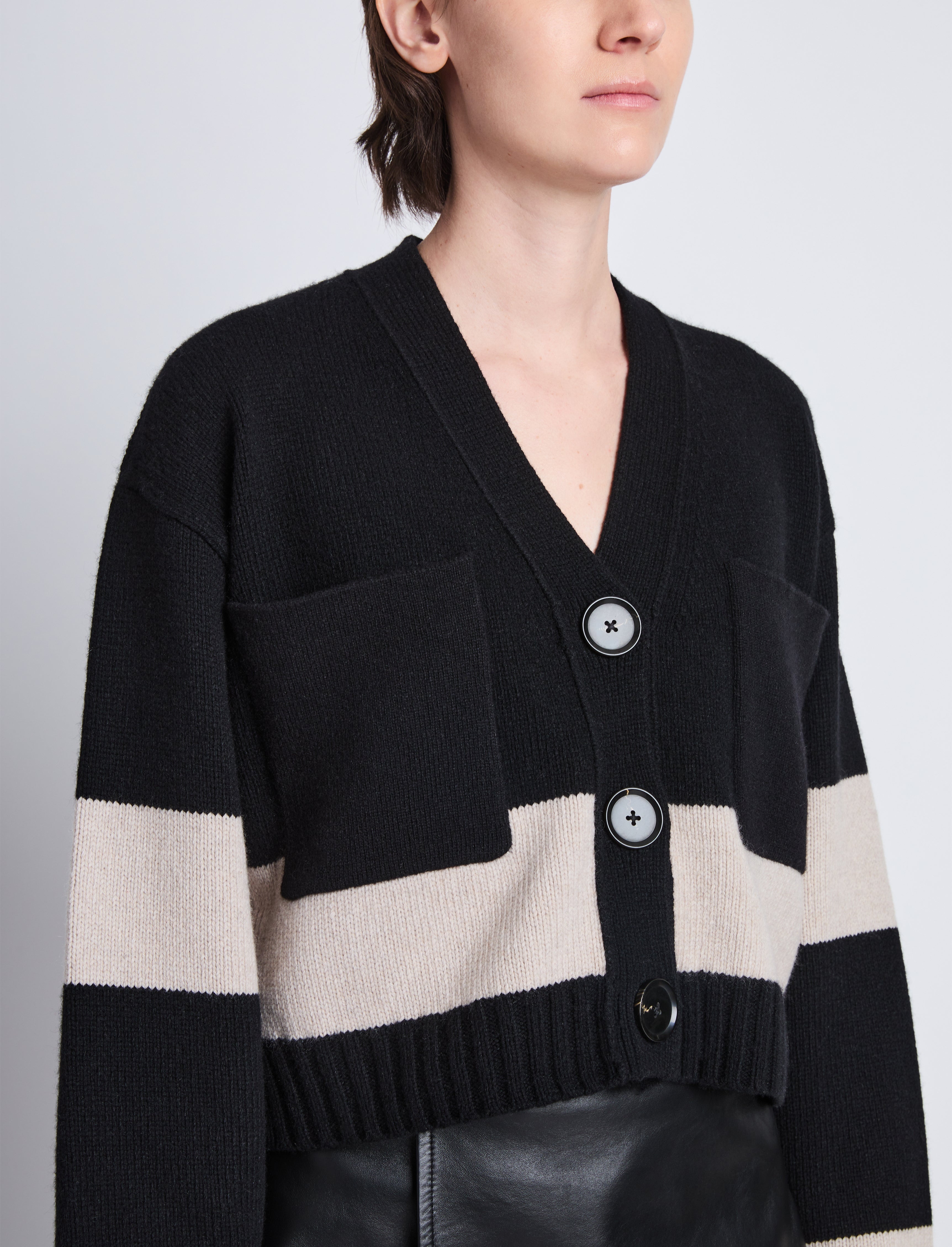 Sofia Cardigan in Striped Cashmere - 6