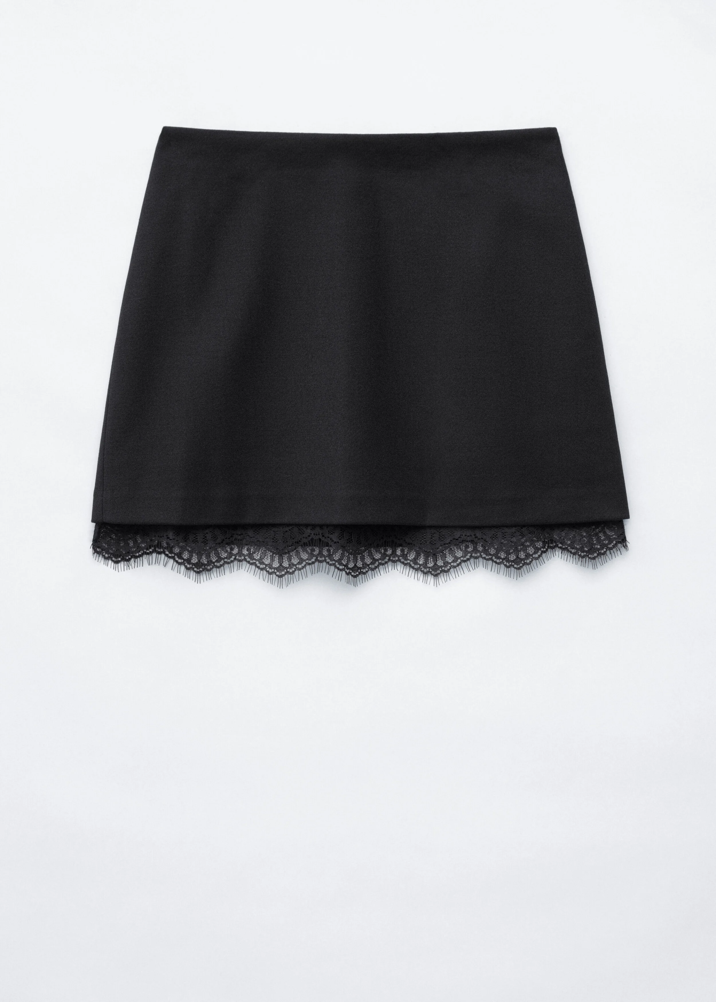 Lace-Trim Mini Skirt - 1