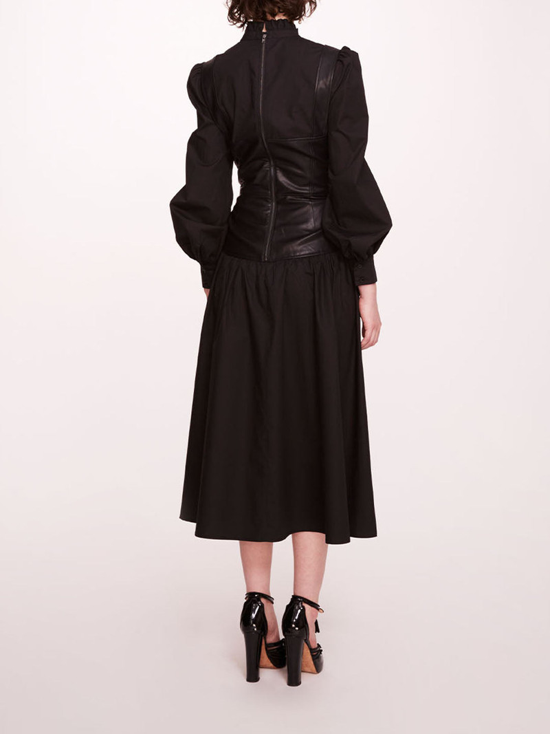 Marchesa FAUX LEATHER POPLIN CORSET DRESS outlook