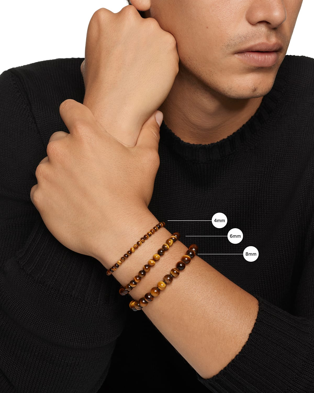 8mm Men's Spiritual Bead Bracelet - 4