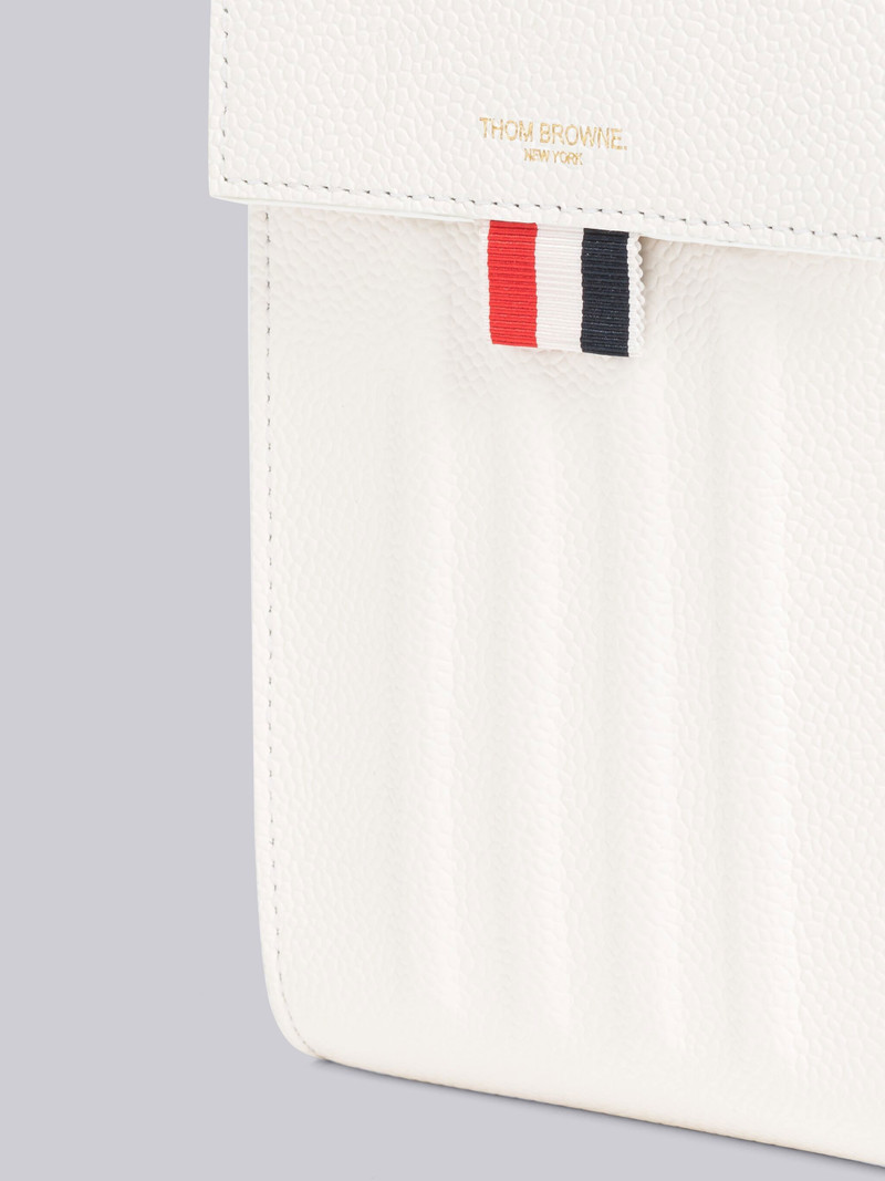 Thom Browne Pebble Grain Leather 4-Bar Crossbody Phone Holder outlook