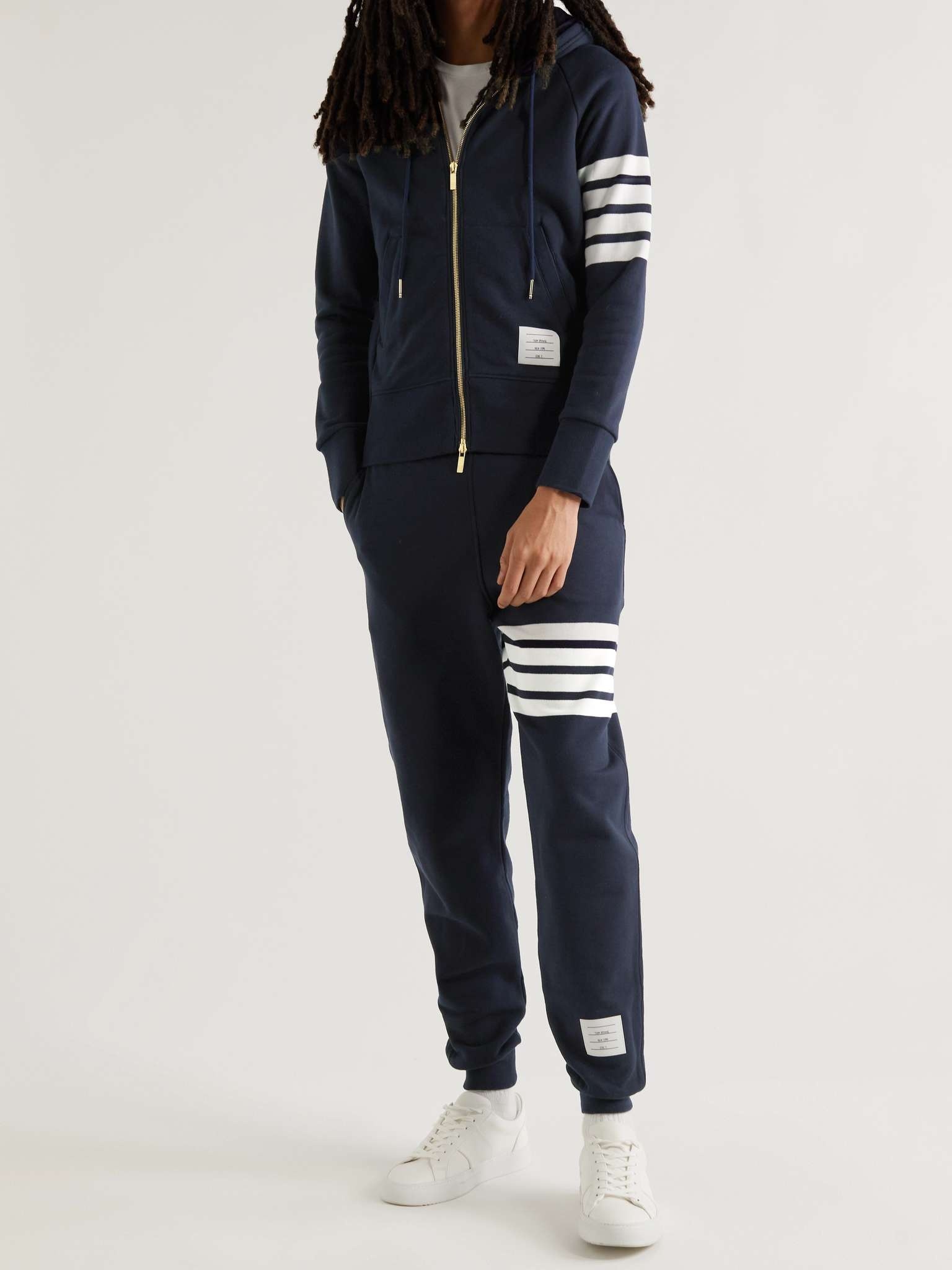 Striped Loopback Cotton-Jersey Zip-Up Hoodie - 2