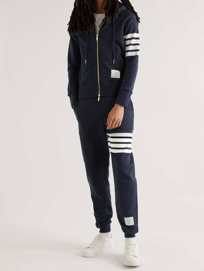 Thom Browne Striped Loopback Cotton-Jersey Zip-Up Hoodie outlook