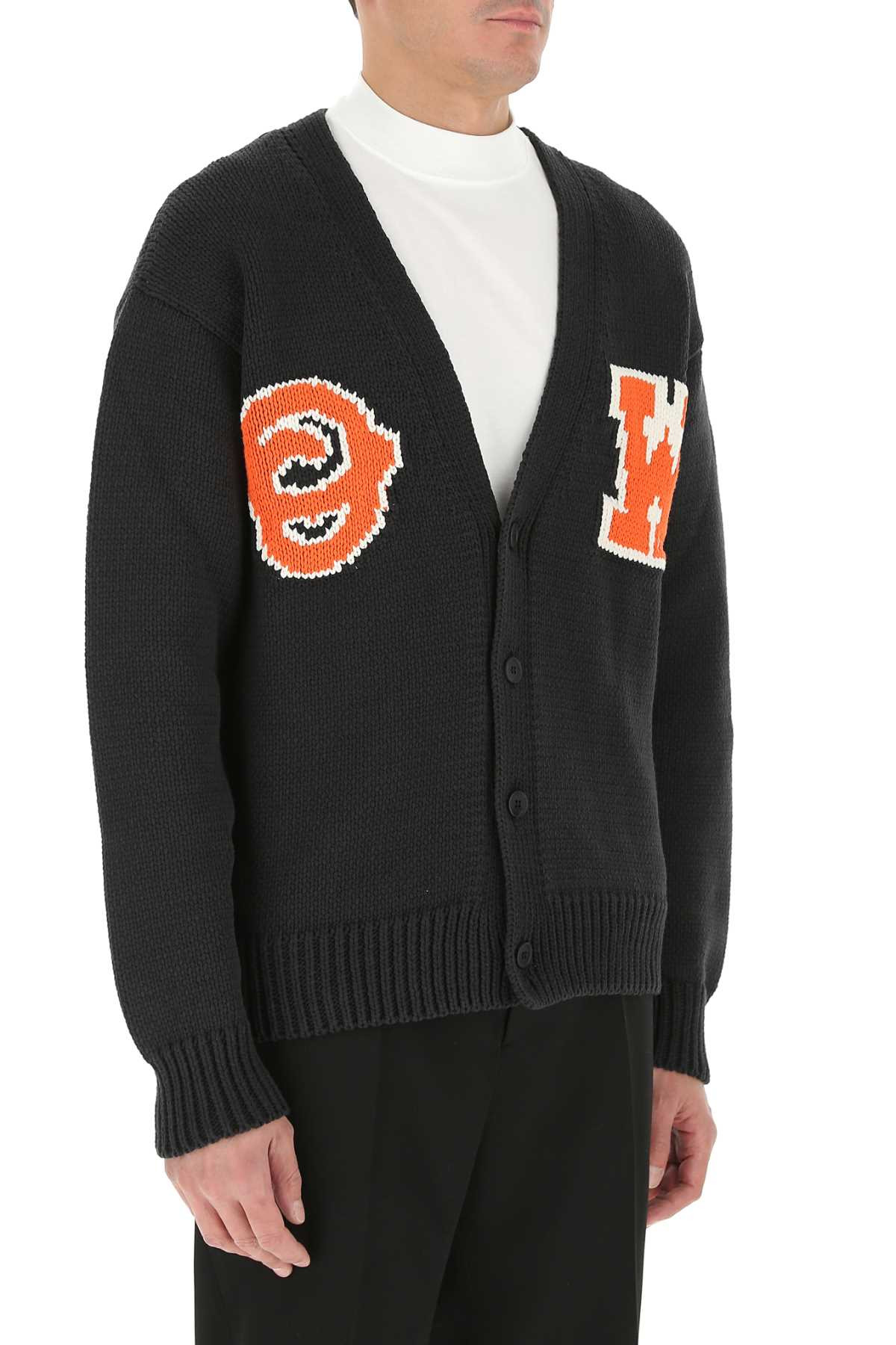 Off White Men Slate Cotton Blend Cardigan - 3