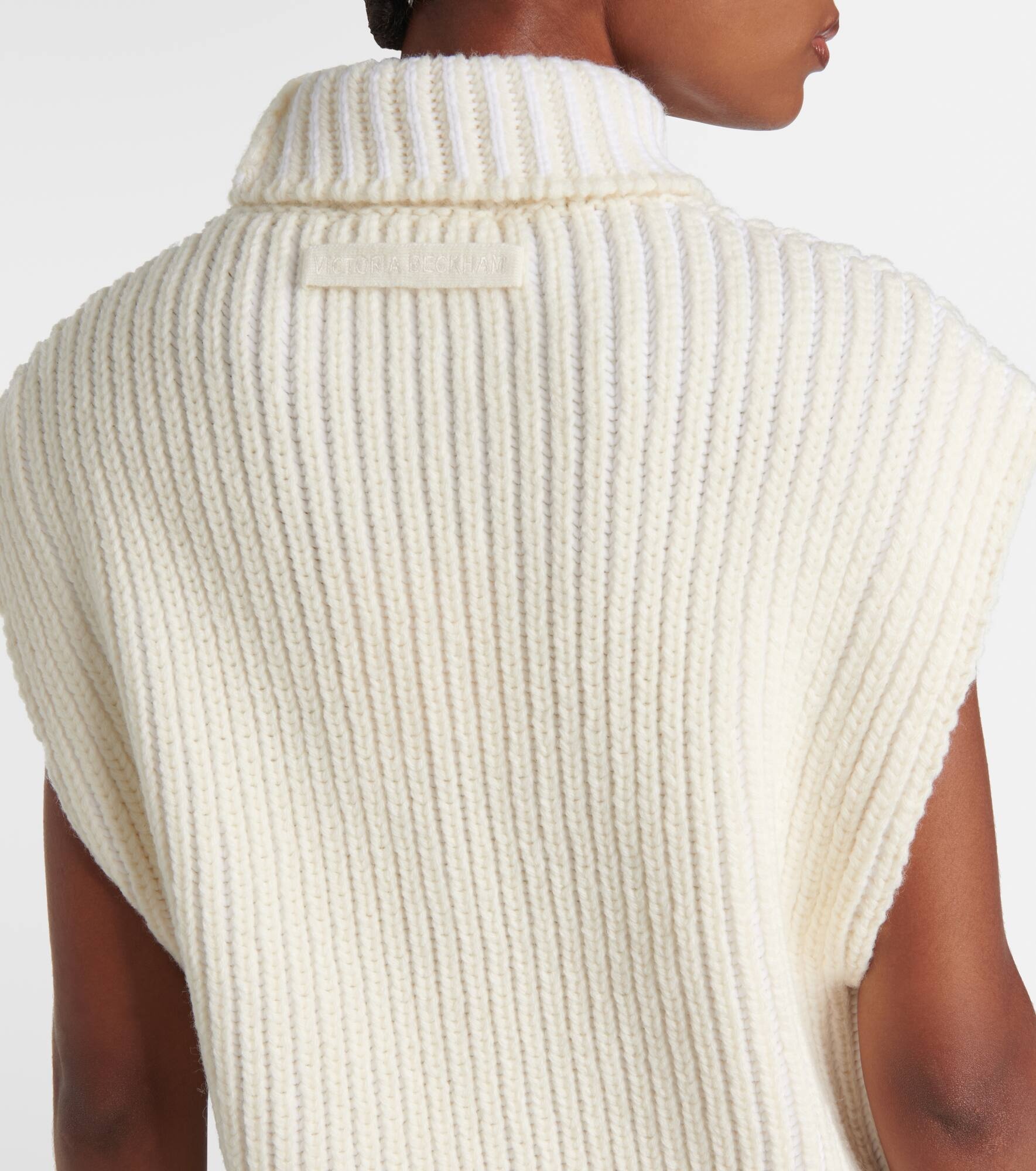 Ribbed-knit turtleneck sweater vest - 6