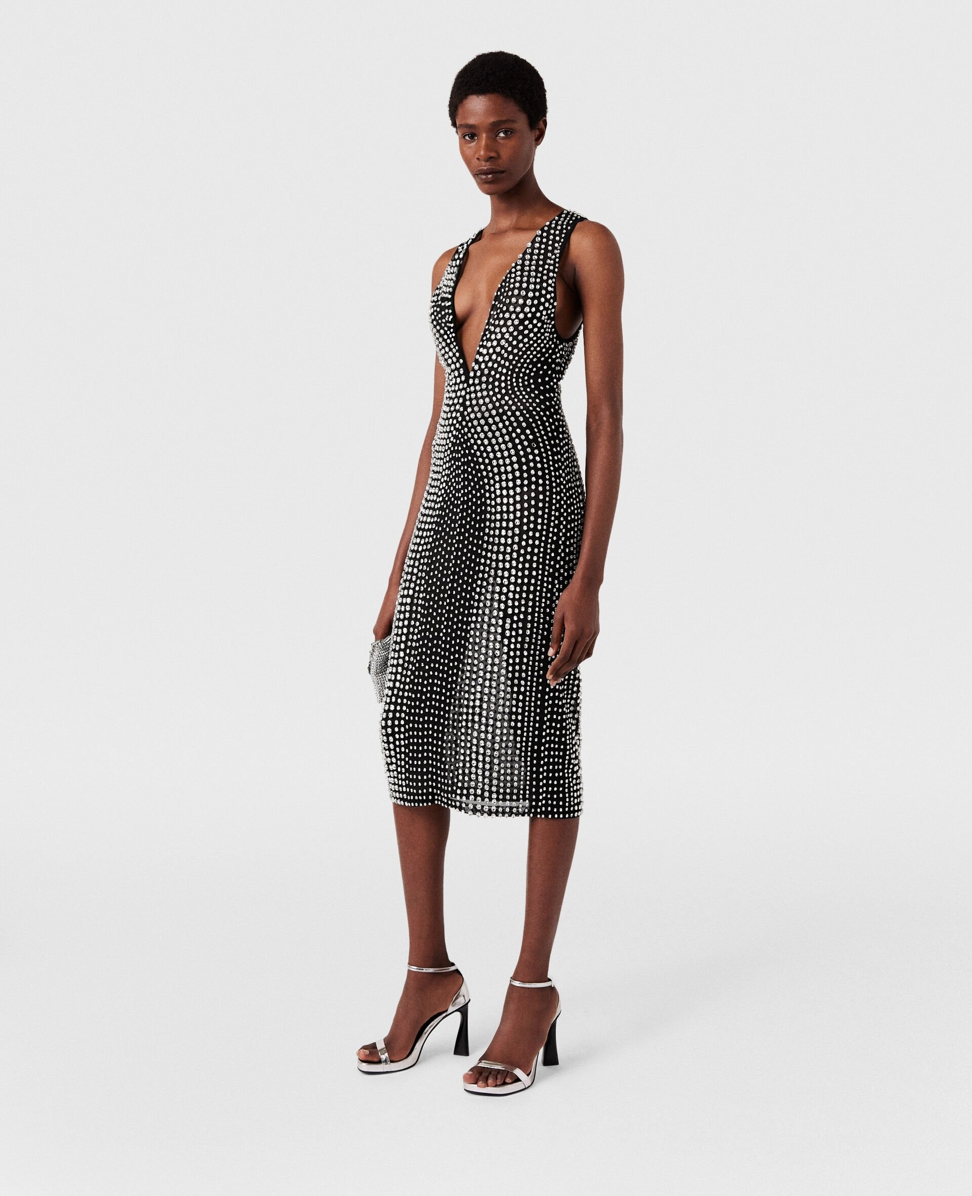 Crystal-Embellished Midi Dress - 1